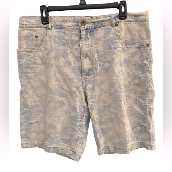 Premium Expression Los Angeles Shorts Men's Size L Blue and Cream Floral - Picture 1 of 6